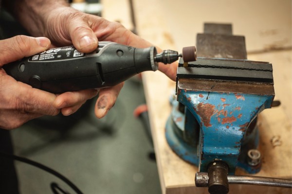 Grinding a surface with a Dremel tool