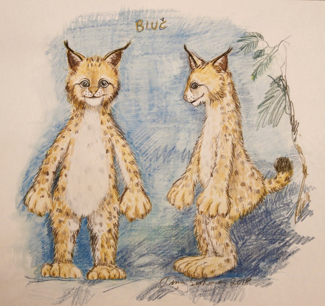 An initial sketch of Bluč - en face and profile