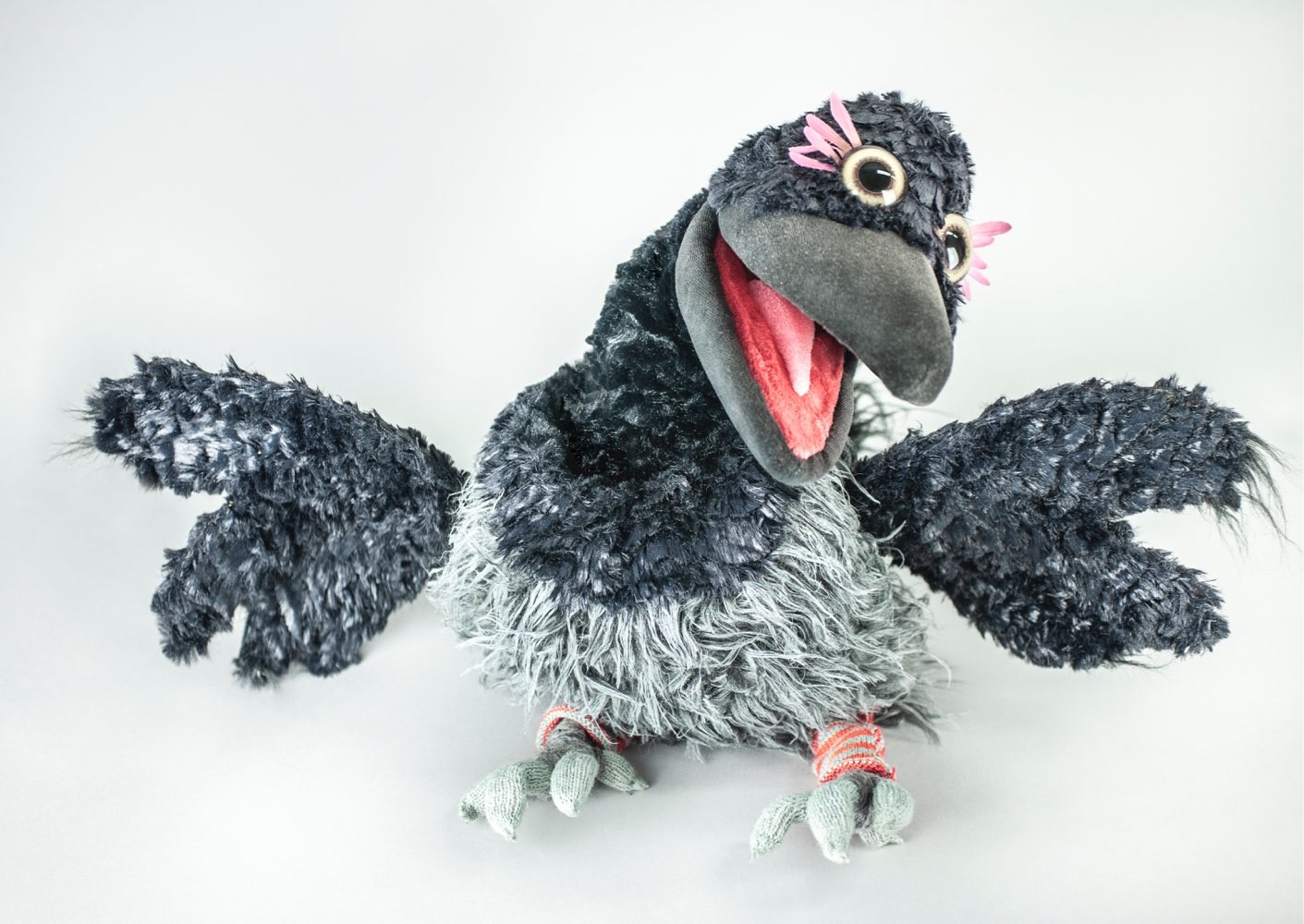 Fullfigur portrett av kråken Gárja