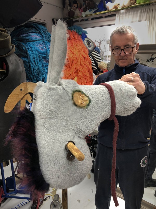 Sean is making a grey hobby donkey.